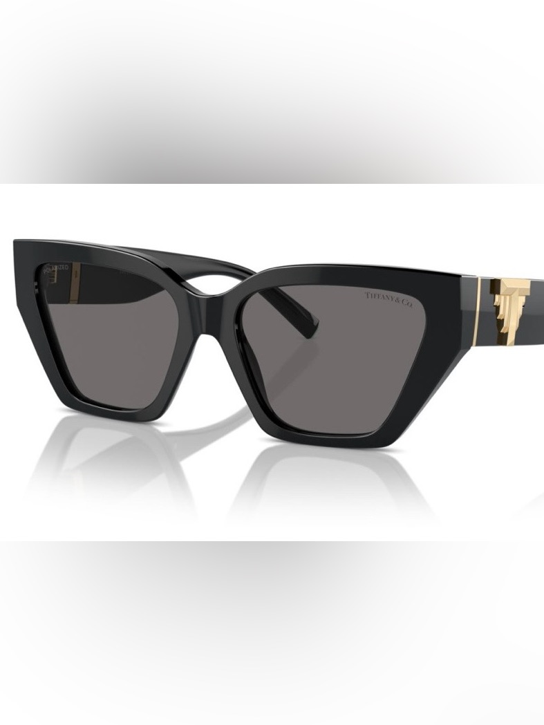 Tiffany & Co. Black Cat-Eye Sunglasses With Gold Accents